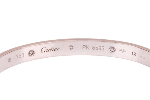 Lot Cartier - A 'LOVE' bangle in 18ct white gold...