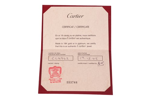Lot Cartier - A 'LOVE' bangle in 18ct white gold...