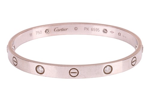 Lot Cartier - A 'LOVE' bangle in 18ct white gold...