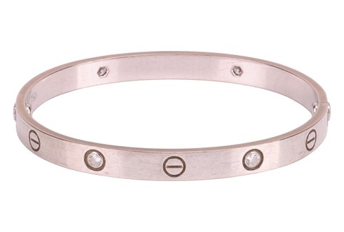 Lot Cartier - A 'LOVE' bangle in 18ct white gold...