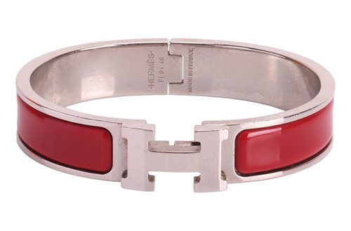 Lot 65 - Hermès - A Clic H bangle, the hinged bangle...