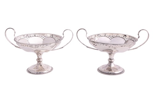 Lot 255 - A pair of twin-handled tazzas, Birmingham 1945,...