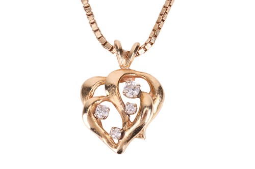 Lot 87 - A diamond-set pendant on chain, the pendant of...