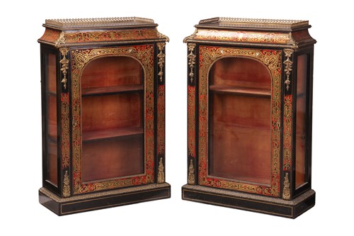 Lot A pair of 19th-century ebonised and boullework...