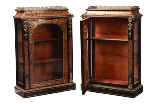 Lot 22 - A pair of 19th-century ebonised and boullework...