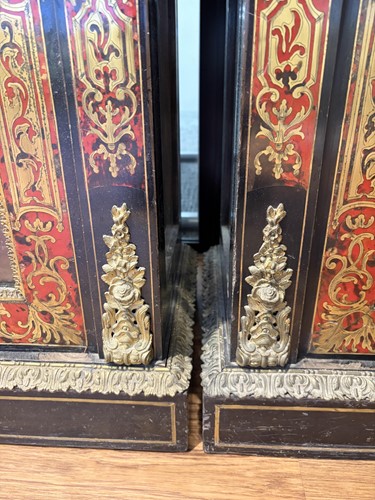 Lot 22 - A pair of 19th-century ebonised and boullework...