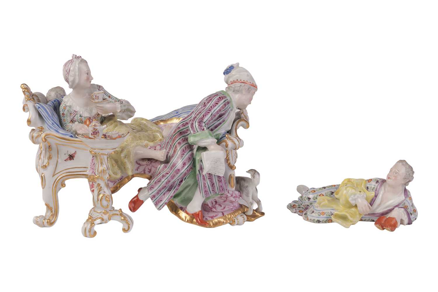 Lot A Meissen porcelain figure group of the...