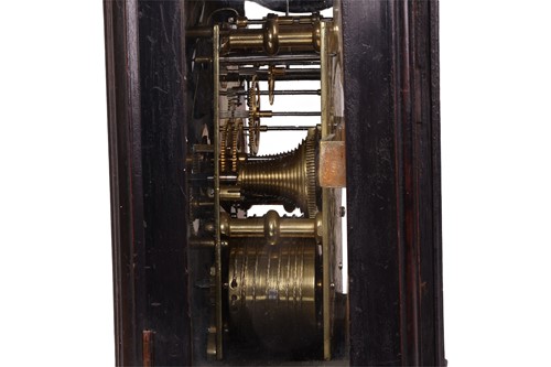 Lot 74 - A George III ebonised bracket clock, the brass...