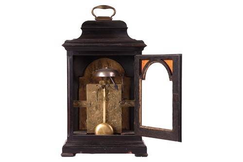 Lot 74 - A George III ebonised bracket clock, the brass...