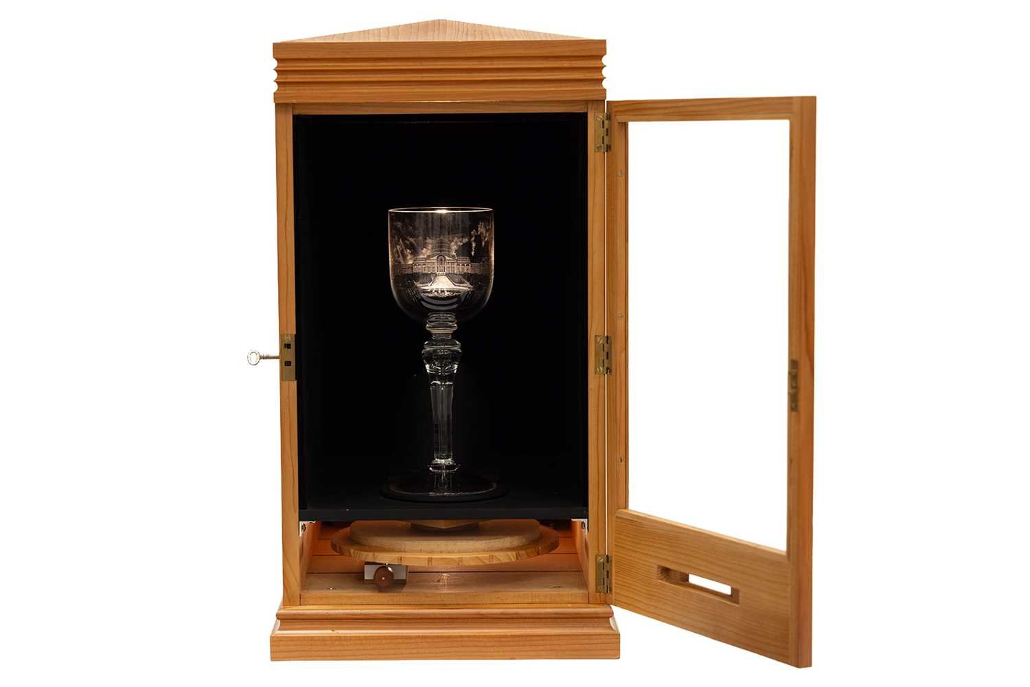 Lot A fine stipple-engraved glass goblet by Simon...