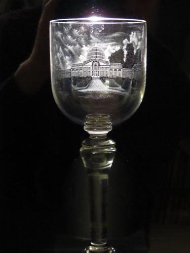 Lot A fine stipple-engraved glass goblet by Simon...
