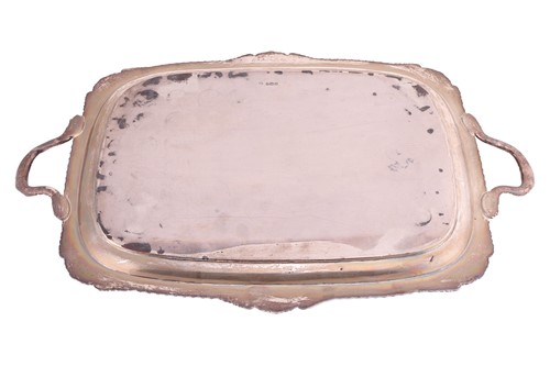 Lot 251 - A large two-handled silver presentation tray,...