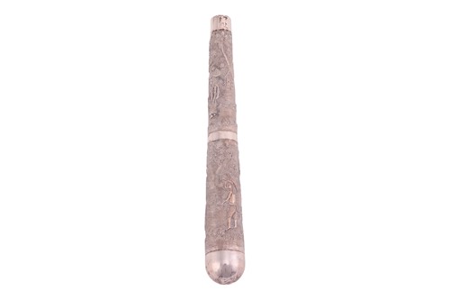 Lot 224 - A Colonial Indian white metal parasol handle,...
