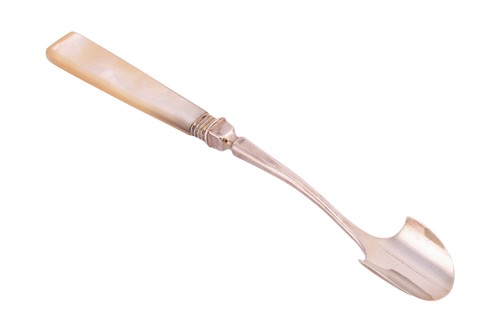 Lot 239 - A William IV silver stilton scoop with...