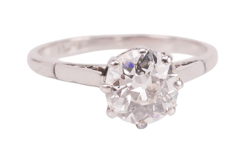 Lot 55 - An old-cut diamond solitaire ring, with an...