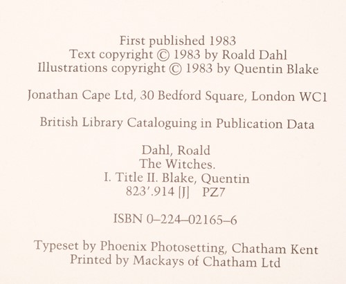 Lot 89 - Dahl (Roald), a collection of six first...