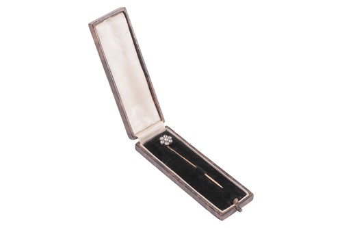 Lot 3 - A Victorian paste stick pin, of floral cluster...