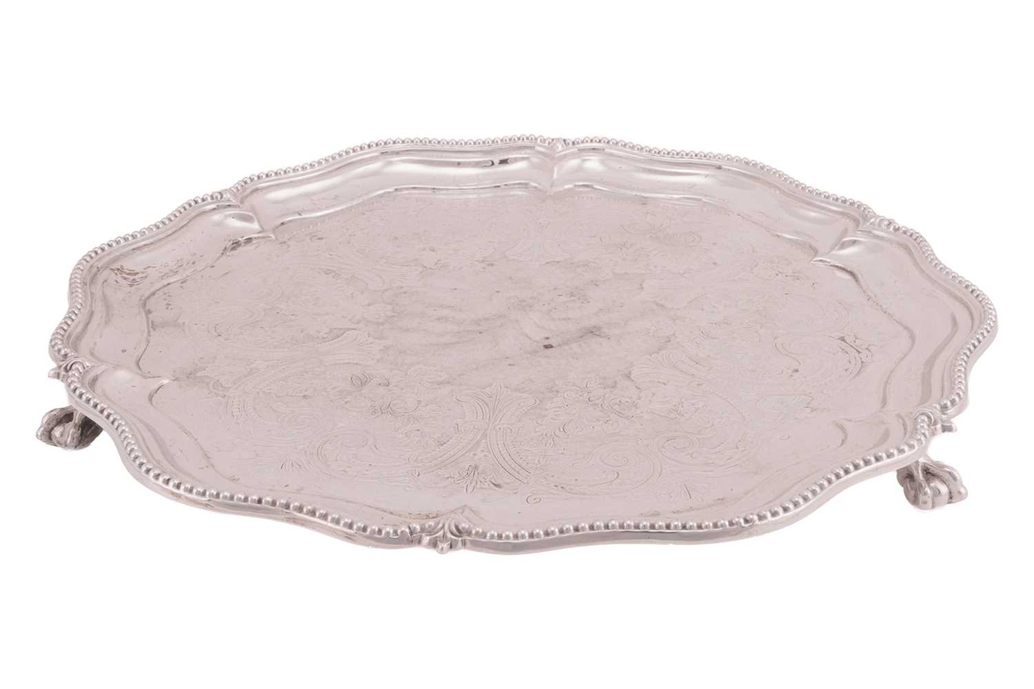 Lot 263 - A large presentation silver salver, Sheffield...