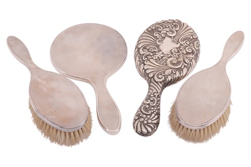 Lot 223 - A three-piece Britannia silver-mounted...