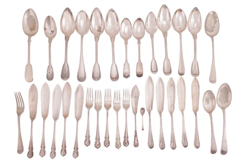 Lot 216 - A set of Christofle silver-plated serving...