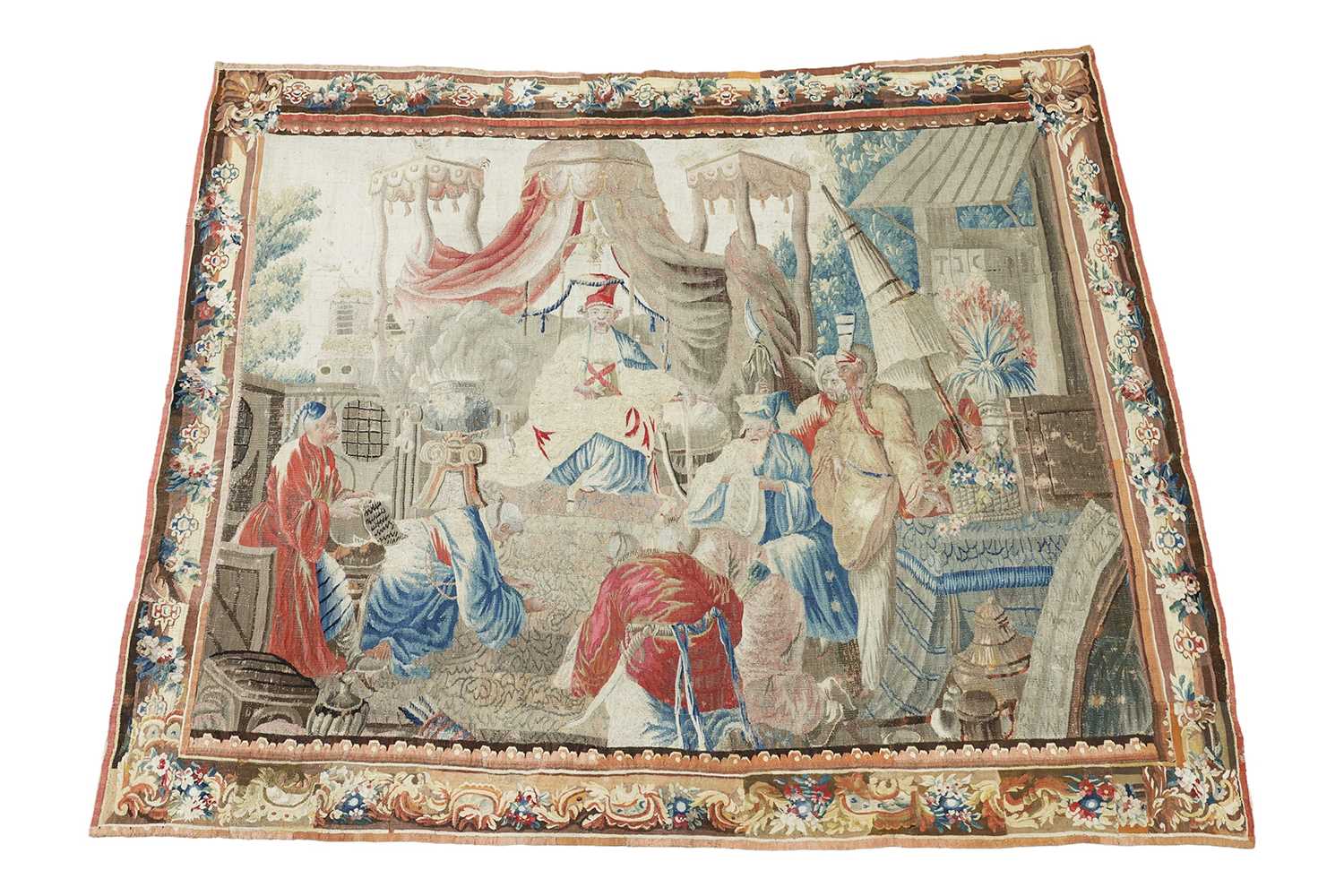 Lot An 18th century French Aubusson chinoiserie...
