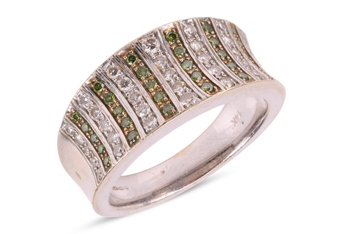 Lot 83 - A diamond-set dress ring in 14ct white gold,...