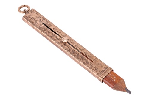 Lot 68 - A propelling pencil, with an engraved foliate...