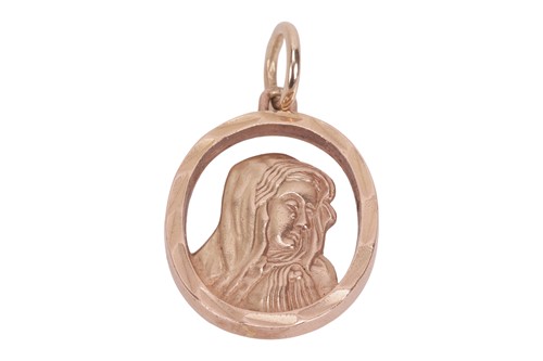 Lot 137 - A 9ct medal pendant depicting the Virgin Mary,...
