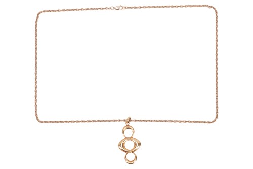Lot 163 - A 9ct pendant and chain, the pendant of...