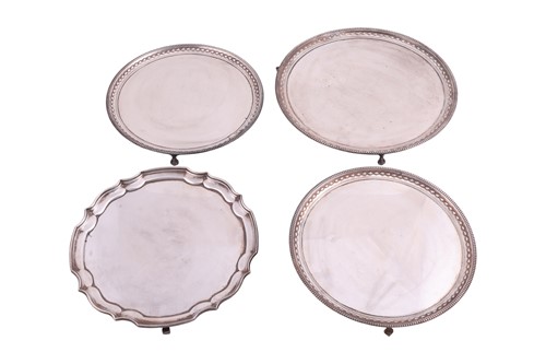 Lot 219 - Four Mappin & Webb silver-plated salvers,...