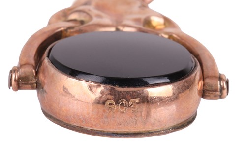 Lot 8 - A 9ct rose gold fob chain, composed of a...
