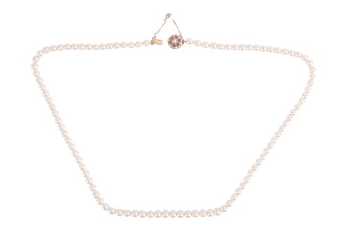Lot 36 - A cultured pearl necklace, the necklace...
