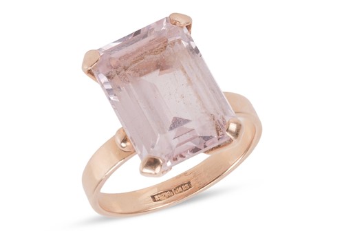 Lot 62 - A pink synthetic spinel ring, centrally-set...