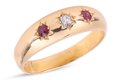 Lot A Victorian ruby and diamond gypsy ring,...