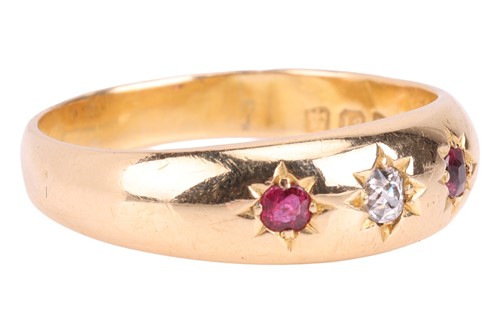 Lot A Victorian ruby and diamond gypsy ring,...