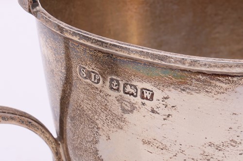 Lot A four piece Art Deco silver tea set, oval...