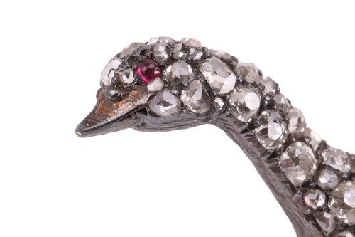 Lot A Victorian diamond-set brooch modelled as a...
