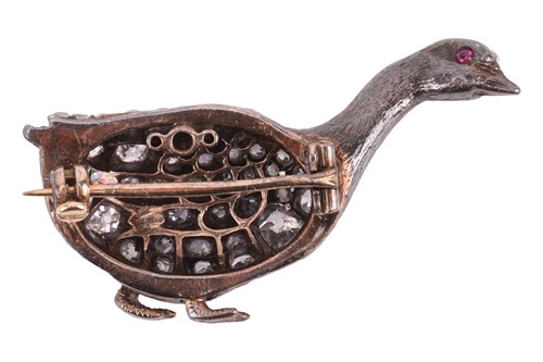 Lot A Victorian diamond-set brooch modelled as a...