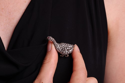 Lot 4 - A Victorian diamond-set brooch modelled as a...