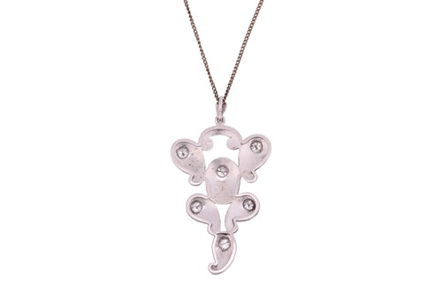Lot A diamond pendant and chain, the pendant of...