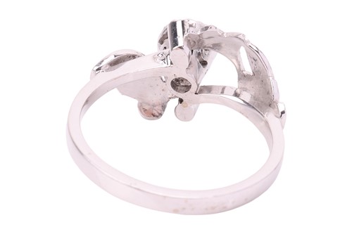 Lot A single-stone diamond ring, featuring an...