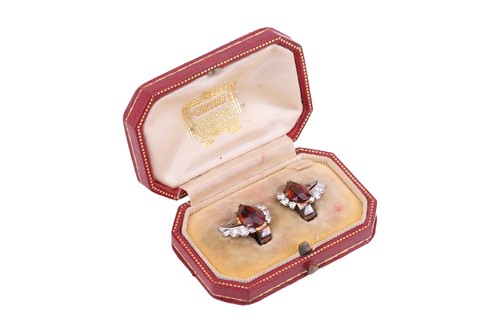 Lot Cartier - A pair of citrine and diamond...