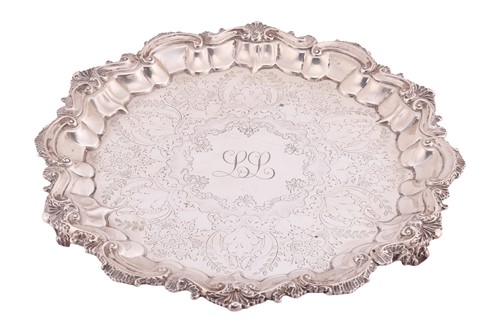 Lot 204 - A silver presentation salver, Birmingham 1902...