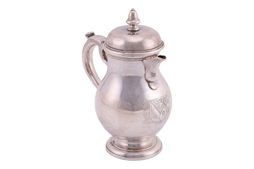 Lot A George I Scottish silver baluster jug,...