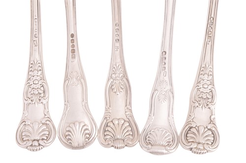 Lot 239 - A matched part canteen of silver flatware, to...