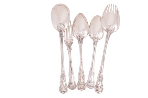 Lot 239 - A matched part canteen of silver flatware, to...
