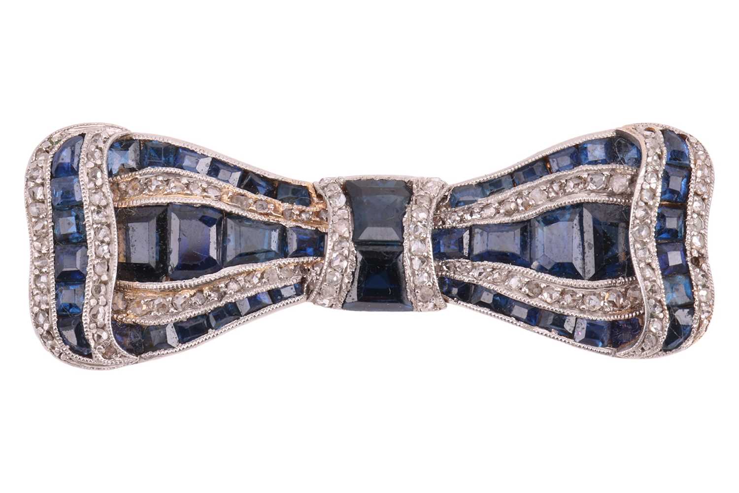 Lot An early 20th Century sapphire and diamond bow...