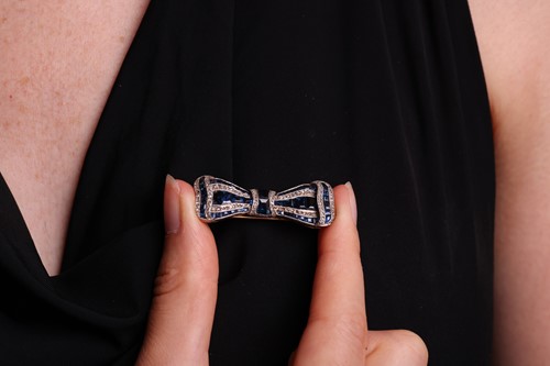 Lot An early 20th Century sapphire and diamond bow...