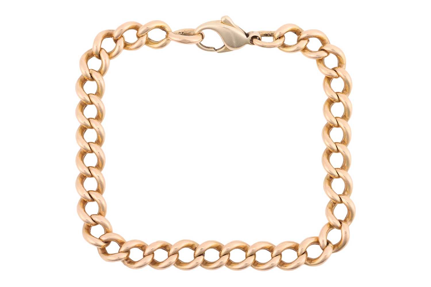 Lot 112 - A curb link bracelet, comprising a series of...