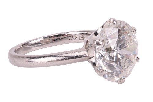 Lot A diamond solitaire ring, featuring a round...